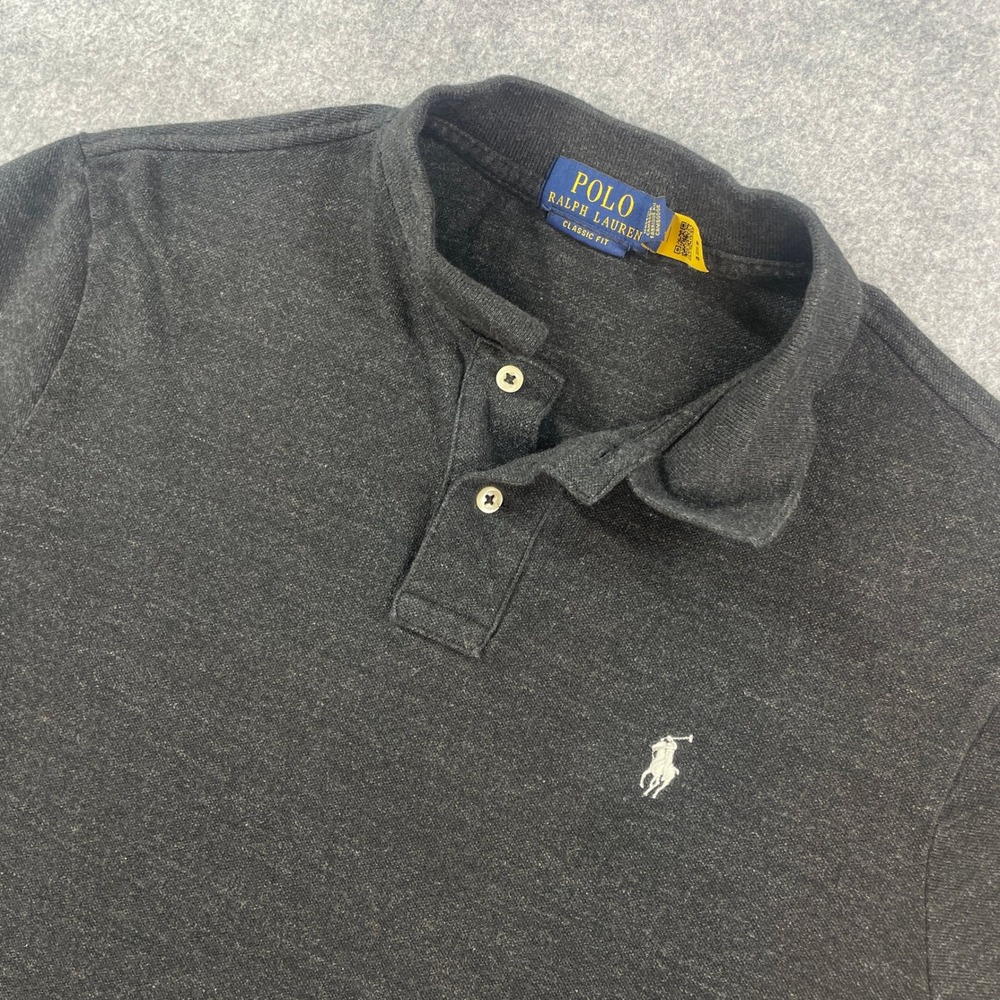 Polo by Ralph Lauren Charcoal Heather Polo Shirt with White Pony